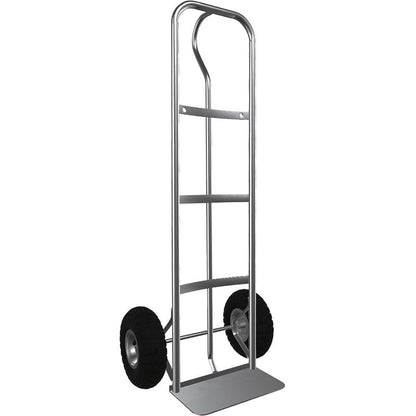 Heavy-Duty Commercial 600 lb Hand Truck Dolly with 10" Pneumatic Wheels, Steel Cart with Handle and Toe Plate, Ideal for Warehouse, Moving, Delivery, Grey - color: Gray, size: 600lb.