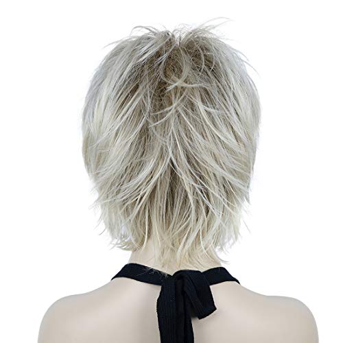 Lydell Short Layered Shaggy Wavy Full Synthetic Wigs (R12-26 Blonde Mix) - color: R12-26 Blonde Mix