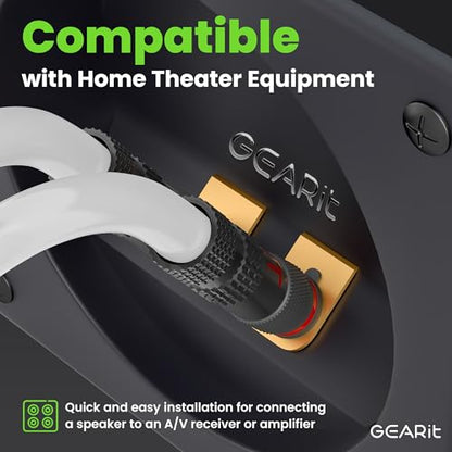 GEARit Speaker Cable with Banana Plugs White 12 Gauge 6 ft,Speaker Cable CL2 Rated 12AWG OFC,Heavy Duty Braided 12 Gauge Speaker Wire for Audiophiles,Hi-Fi Systems,Home Theater,Amplifiers & Speakers - color: White, size: 6 Feet