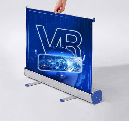 Retractable Banner Stand, 31.5"W X 80"H Portable Aluminum Alloy Vertical Retractable Roll Up Banner Stand with Heavy Base and Travel Bag for Business and Trade Shows Advertising and Promotion 22163