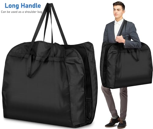 MISSLO 60" Garment Bags for Travel 6" Gusseted Dress Bags for Gowns Long 4 Handles Hanging Clothes Travel Bag with Pocket for Gowns, Suits, Coats - size: 60 inch
