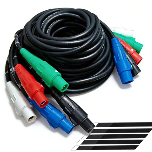 25FT Camlock Cable 4#2 & 1#6 Wire for Stage Industrial Outdoor Use, 400A