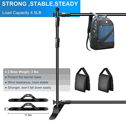 FUDESY Backdrop Banner Stand, 10x8ft Adjustable Step and Repeat Stand Kit | Heavy Duty Photo Background Stand with Sandbags,Telescopic Tube,for Party,Display,Trade Show,Photography,Wedding,Photo Booth - size: 8x10ft