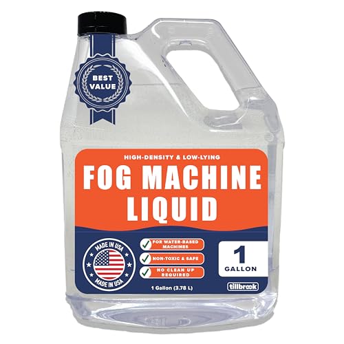 Fog Machine Liquid, 1 Gallon High-Density, Long-Lasting Water-Based Formula | Universal Ready-to-Use Fog Juice Solution for Spooky Halloween Parties, Haunted Houses, & Concerts - Made in USA