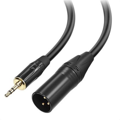Cyberguys! 3.5mm to XLR Cable, 1/8 to XLR Male Audio Cord, 3ft | TRS Jack Connector, Nickel-Plated with PVC Jacket, Balanced Cable for Mixer, Speaker, Microphone, Sound Card, Studio - size: 3ft