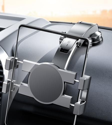 iPad Holder for Car, Dashboard Tablet Holder for Car Truck iPad Stand | 2.9” Suction Cup, 0.9” Depth Clamp, 3.1” Dash Mount Disk, Fit 6"-11" Apple iPad iPhone Galaxy Tab GPS, Truck Car Accessories