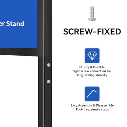 YIYO Sign holder floor stand, sign holder stand heavy Duty Pedestal poster stand for display,18×24 inch slide-in double sided poster sign holder floor standing Display Advertising (18×24)