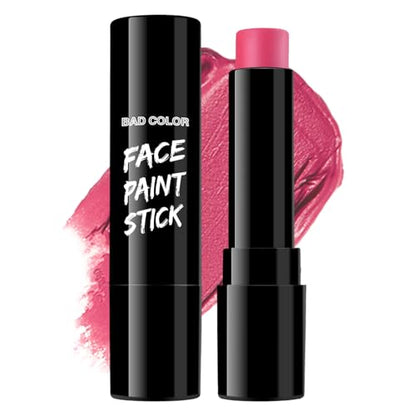 BADCOLOR Pink Face Body Paint Stick, Cream Blendable Full Coverage Eye Black Facepaints for Adult, Professional Hypoallergenic Face Painting Kit for Halloween Special Effects Cosplay Party - color: 1PCS Pink
