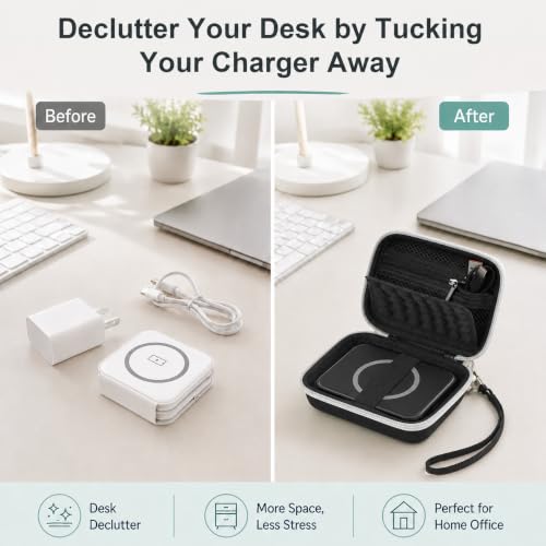 Hard Travel Case for Iseyyox for RTOPS for QUZUDN 3 in 1 Wireless Charger - color: Black