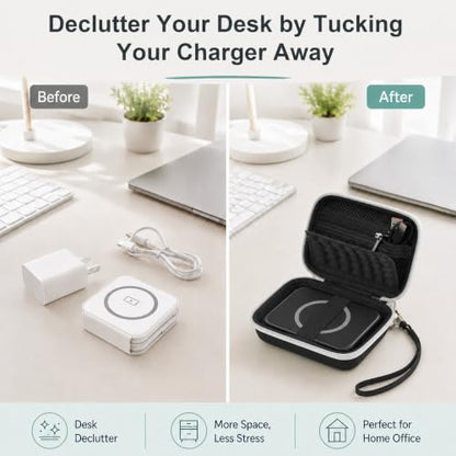 Hard Travel Case for Iseyyox for RTOPS for QUZUDN 3 in 1 Wireless Charger - color: Black