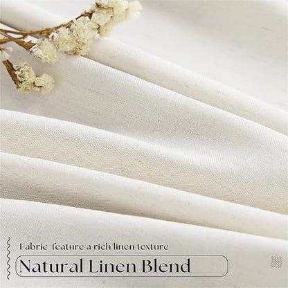 TWODRAPES Natural Linen 100% Black Out Curtains 86 Inches Long 2 Panels Set - color: Natural Linen, size: 40"W x 86"L (Pack of 2)