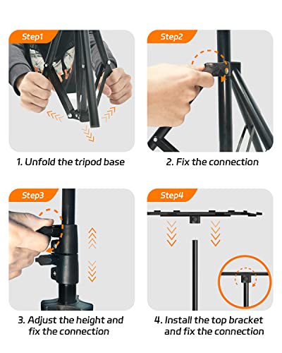FUDONI Projector Stand Tripod from 14.5'' to 39.4'', Laptop Tripod Stand Height Adjustable for Home Cinema, Office
