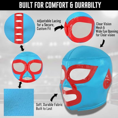 Artisans Bazaar Mexican Custume Wear Masks Luchador Mexicano Wrestling Masks Foamy Material for Men & Women Lucha Libre Adult - style: Nacho Libre