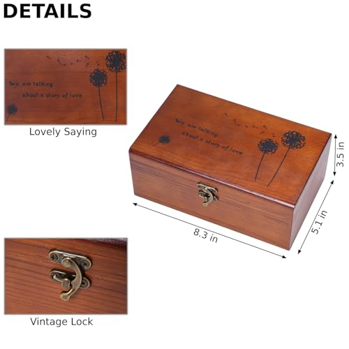Wooden Sewing Kit Box, Wooden Sewing Box with Sew Kit Accessories | Sewing Repair Kit Sewing Basket, Basic Sewing Kit for Adults, Beginner Universal Home Sewing Repair Tool Kit Sewing Set - color: Retro Dandelion