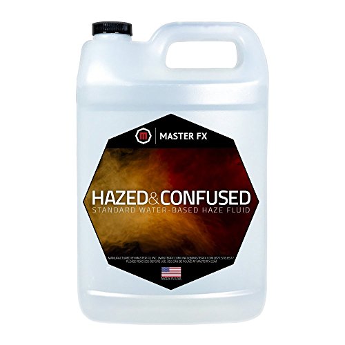 Master FX Hazed and Confused High Quality Haze Fluid – Professional Water-Based Formula for Concerts, Theatre, and More - Produces Clean, Even Haze for Superior Light Beams and Clarity - 1 Gallon - size: 1 Gallon
