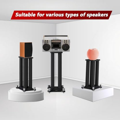 Universal Wooden Speaker Stands Pair, Heavy Duty Floor Standing Speaker Mount, Bookshelf & Studio Monitor Stands for Home Theater Surround Audio System (7.8in) - size: 7.8 in