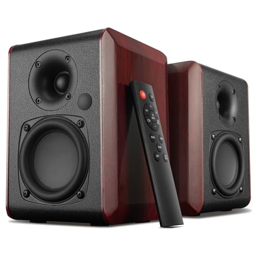 Saiyin Powered Bluetooth Bookshelf Speakers with 3.75" Woofer, 30W x 2