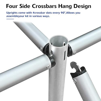 Hecis Heavy Duty Backdrop Stand,12x12ft Double Crossbar Pipe and Drape Stand, arch backdrop stand, Back Drop Stand for Party Event, Trade Shows & Wedding Decor
