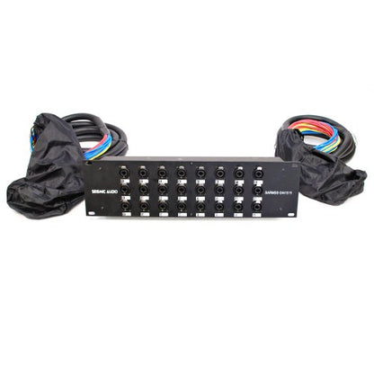 Seismic Audio - SARMSS-24x1515 - 24 Channel XLR TRS Combo Splitter Snake Cable - two 15' XLR trunks Rack Mount - size: 15 Foot x 15 Foot - 24 Channel