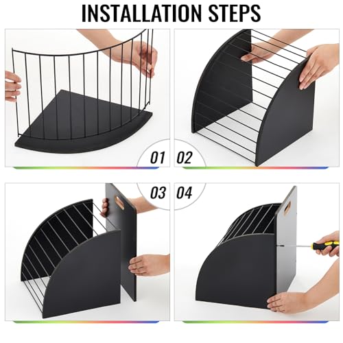 1 Pack Wooden Metal Clipboard Holder with Raised Side Panel,Black | Clipboard Storage Rack Back to School Supply for Classroom Office School Teacher, Clip Boards Not Included - color: Black