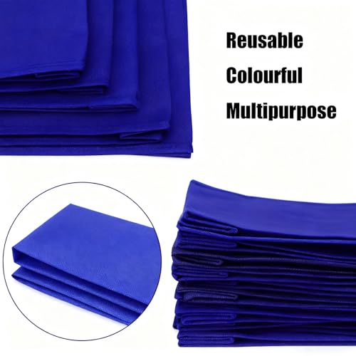 Jexine 72 Pcs Non Woven Tote Bags Bulk, Reusable Large Gift Bags with Handles, Grocery Bag for Party Favors, 14 x 10 Inch - color: Royal Blue