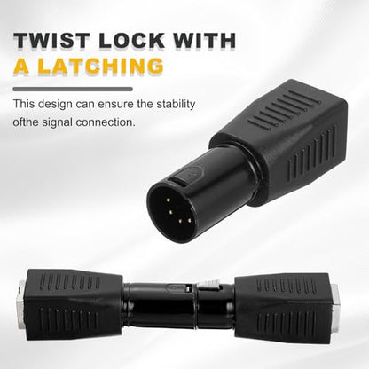 MECCANIXITY 2 Pcs XLR 5pin to RJ45 Female Adapter XLR Male to RJ45 Network Connector Use Cat6 Ethernet for DMX-CON Controller Series, Black - style: Male 5-Pin