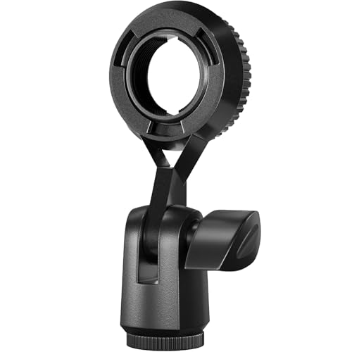 Condenser Microphone Holder Standard Interface Thread Compatible with Stand Devices With 3/8 Conversion Nut Short Video Mic Clip Ferrule For 0.9-inch Portable Shockproof Microphone Stands