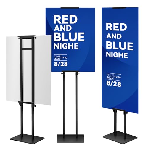 22x28 Poster Stand Floor Sign Holder, Double Sided Adjustable Pedestal Sign Stand with Heavy Duty Iron Base, Commercial 24×36 Display signage for Store Restaurant Office Hospitals Schools Hotel & Business Advertising