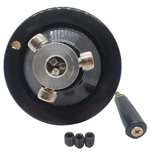 4" Ultimate Handwheel 1/2" Bore (100mm Dia.) - Heavy-Duty Phenolic + Aluminum Crank Handwheel with Revolving Grip for Table Saw, Lathe, Drill Press, Milling & Band Saw - Made in Korea - size: 4" X 1/2"