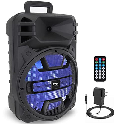Pyle 12'' Portable Bluetooth Speaker System - 800 Watts - Karaoke Speaker w/ Latest DJ LED Lights, USB/FM/BT/Aux/Remote Control/Mic Inputs & Built-in Rechargeable Battery PPHP1243B - style: 800 Watts