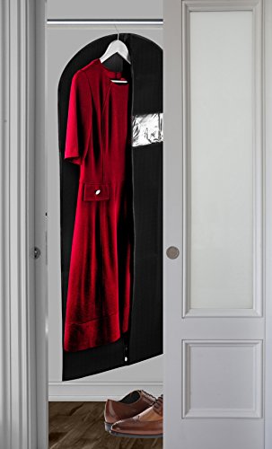 Handy Laundry Garment Bags for Hanging Clothes – Set of 2 Fabric Dress Bags, 24 x 54 Inches, Zippered Suit & Gown Storage Covers for Travel & Closet Organization - size: 24" x 54", style: Fabric