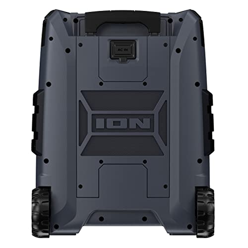 ION Block Rocker XL 220W Bluetooth Outdoor Speaker with Wheels | Water Resistant, Radio, Karaoke Mic, USB Charging, Stereo Linking, Bass Boost and App Control, for Parties and Outdoor Events - style: 220W water-resistant