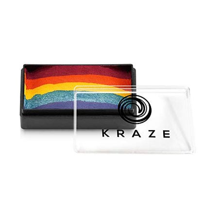 Kraze FX Dome Stroke - Girly Girl Rainbow (25 gm), Professional 1-Stroke Split Cake, Hypoallergenic, Non-Toxic, Water Activated Face & Body Painting Makeup Supplies for Adults - color: Girly Girl Rainbow