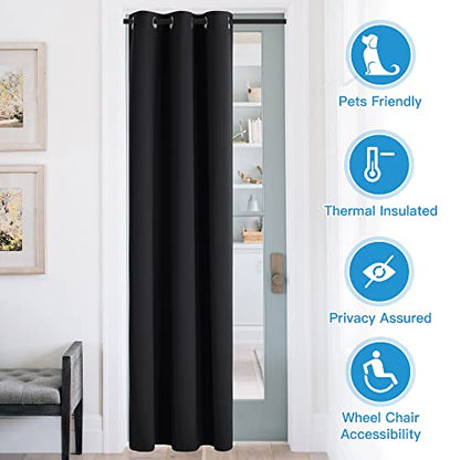 RYB HOME Blackout Curtains for Bedroom Closet Living Room Nursery Dining - color: Black, size: 60"W x 90"L (Pack of 1)