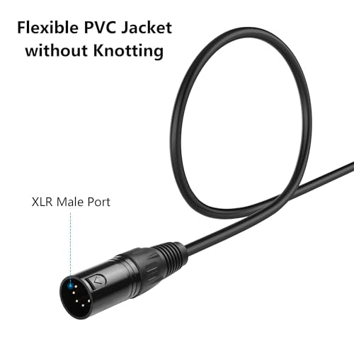 GINTOOYUN 5 Pin XLR to RJ45 Adapter Cable - 2 Pack DMX XLR 5 Pin Male to RJ45 Male Connector Extension Cable - 30CM/11.8in for Amplifiers, Mixers, KTV Equipment, Lighting and Sound