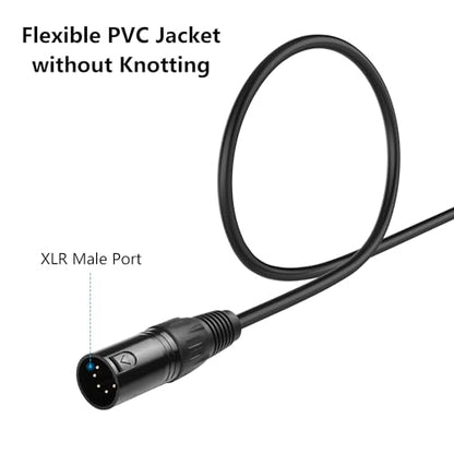 GINTOOYUN 5 Pin XLR to RJ45 Adapter Cable - 2 Pack DMX XLR 5 Pin Male to RJ45 Male Connector Extension Cable - 30CM/11.8in for Amplifiers, Mixers, KTV Equipment, Lighting and Sound