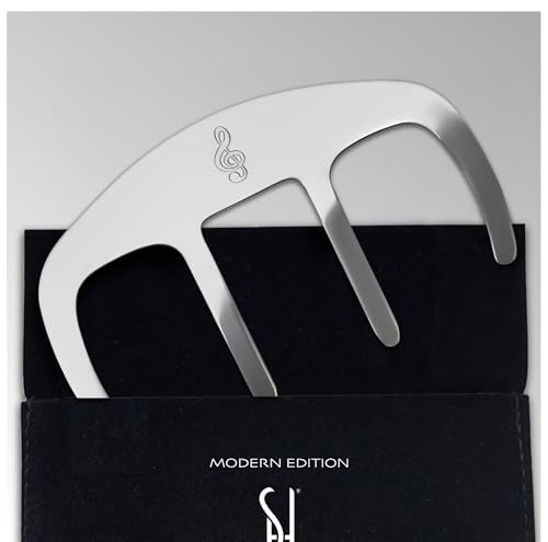 Stelle & Hegen Piano Book Holder - Music Book Clip, Sheet Music Holder | Stainless steel music page holder for piano, keyboard, guitar and violin; treble clef design, gift for piano players - style: Modern Edition
