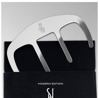 Stelle & Hegen Piano Book Holder - Music Book Clip, Sheet Music Holder | Stainless steel music page holder for piano, keyboard, guitar and violin; treble clef design, gift for piano players - style: Modern Edition