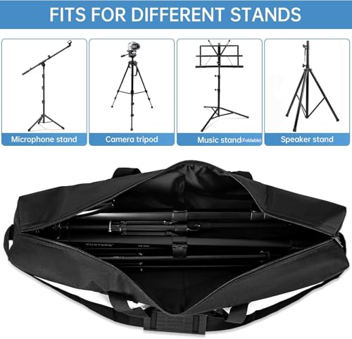 TORIBIO Tripod Carrying Case, 28x4.5x4.5in Heavy Duty Tripod Bag with Shoulder Straps and Handles, Multifunctional Monopod Case for Music Stand, Lights, Speakers, Cameras, Booms, Microphone Stands - size: 28 x 4.5 x 4.5 in