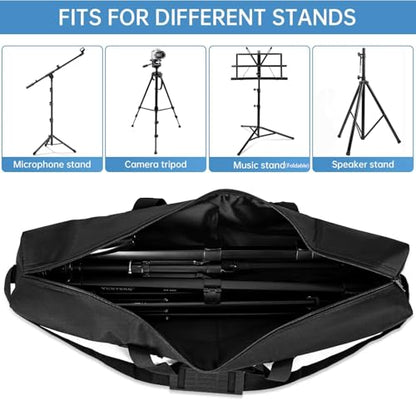 TORIBIO Tripod Carrying Case, 28x4.5x4.5in Heavy Duty Tripod Bag with Shoulder Straps and Handles, Multifunctional Monopod Case for Music Stand, Lights, Speakers, Cameras, Booms, Microphone Stands - size: 28 x 4.5 x 4.5 in