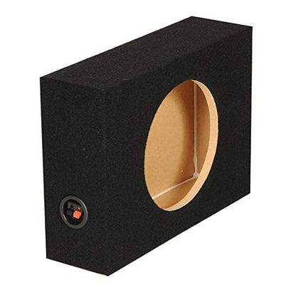 Q-Power Shallow Single 12 Inch Heavy Duty Sealed MDF Material Truck Audio Subwoofer Enclosure Box with Durable Carpeted Exterior, Charcoal Gray - style: 12" Sealed
