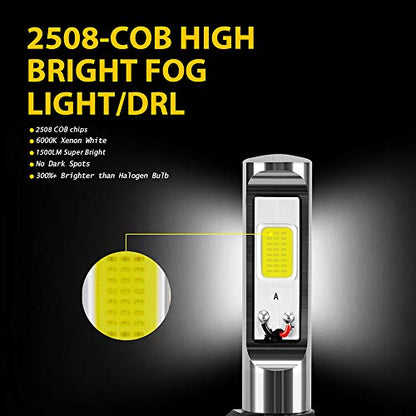 881 889 886 894 862 896 898 LED Fog Light Bulbs 6000K Xenon White, Super Bright High Power COB Chips LED Fog Daytime Running Lights DRL Bulbs Replacement for Cars, Trucks (Pack of 2)