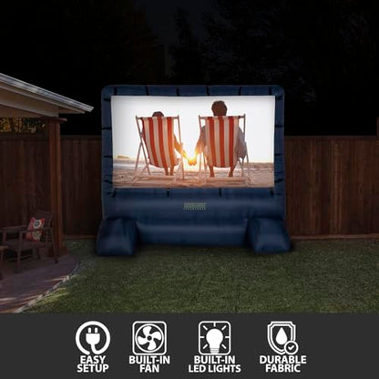 Gemmy 39127-32 Deluxe Outdoor Inflatable Movie Screen, 12-Inch Widescreen, Navy and White, 144"_Deluxe Airblown Movie Screen inflatable with storage bag (HD39127-32) - style: Outdoor Inflatable Deluxe Movie Screen