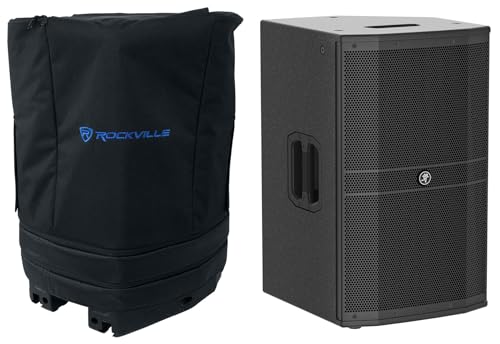 Audiosavings Bundle: (1) Mackie DRM212-P 12" 1600 Watt Professional Passive DJ PA Speaker Bundle with (1) Rockville Best Cover 15 15" PA Speaker Padded Slip Cover for DJ Transport (2 Items)