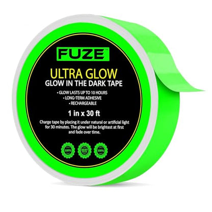 Glow in The Dark Tape 30 Ft x 1 Inch – 1 Pack for Halloween & Night Decor | Bright Glow Tape – Rechargeable, Reflective – Ideal for Stairs, Halloween, Christmas, Night Decor & Home Marking - style: Best Seller (30 Ft x 1 in)