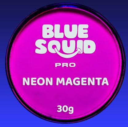 Blue Squid Face Paint Water Based Single Cake Professional Face Paint & Body Paint - Water Activated, Kids Adults Face Painting for Costume, Halloween Makeup, Cosplay - Neon Magenta Face Paint 30g - color: Neon Magenta
