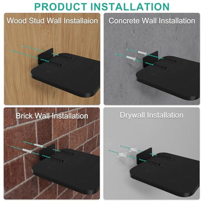 WALI Surround Sound Speaker Wall Mount, 1 Pair Heavy Duty Floating Shelf - color: Black, size: 7.87" x 7.87"
