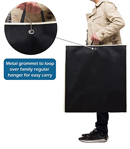 MISSLO 50" Gusseted Travel Garment Bag with Clear Zipper Pouch Breathable Dress Storage Garment Cover for Hanging Full Length Coat, Long Jacket, Suit with Tails - size: 50 inch