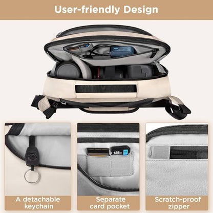 TAAOKA Camera Sling Bag,Waterproof Camera Case with Tripod Holder,Lightweight DSLR/SLR/Mirrorless Camera Bags Crossbody for photographers-Beige - color: Beige