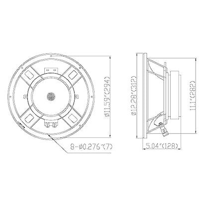 Sound Town 12” 300W Cast Aluminum Frame Woofer w/ 3" Voice Coil, Replacement Woofer for PA/DJ Speaker, Bass Guitar Cabinets (STLF-12GA) - size: 12"
